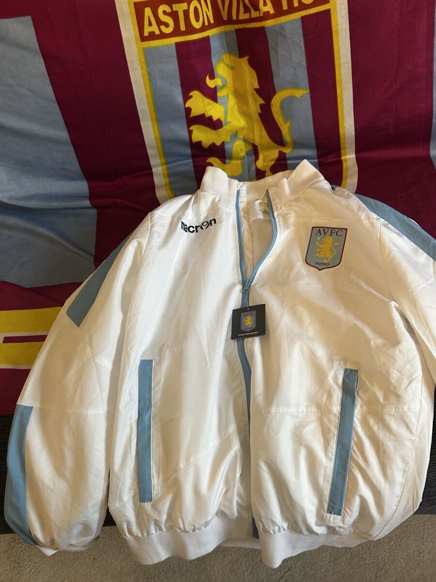 Macron era Training jacket - white/light blue zip