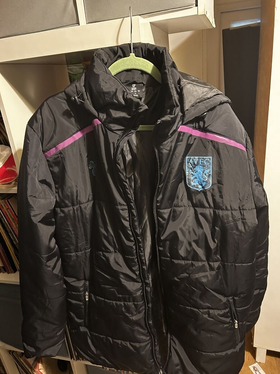 2018/19 Padded hooded coat - black/sky blue/pink